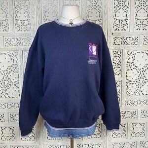 Vtg Relay For Life American Cancer Society Navy Blue Oversized Soft Sweatshirt